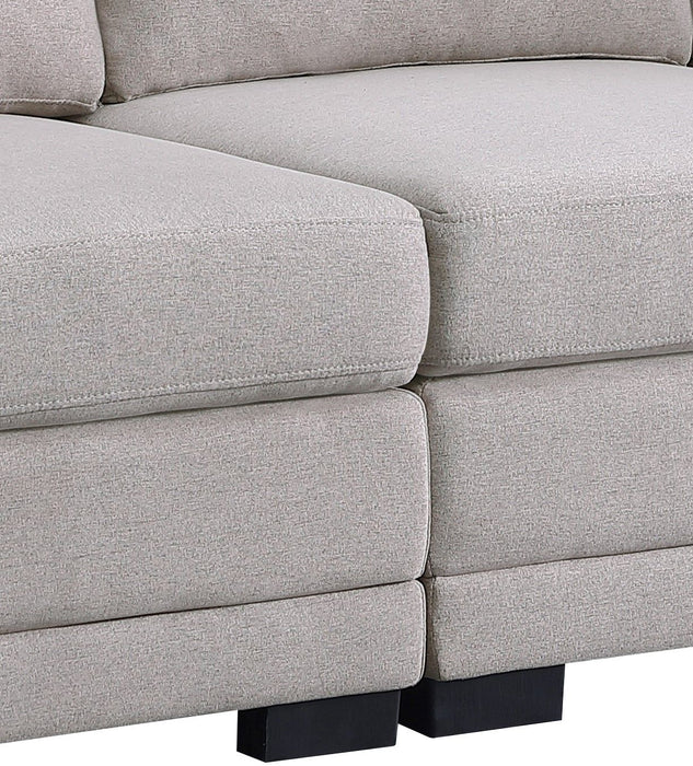 Kristin - Fabric Reversible Sectional Sofa With Ottoman - Light Gray