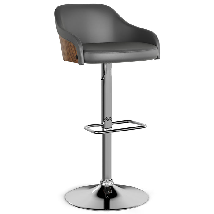 Hutton - Adjustable Swivel Bar Stool - Charcoal Grey