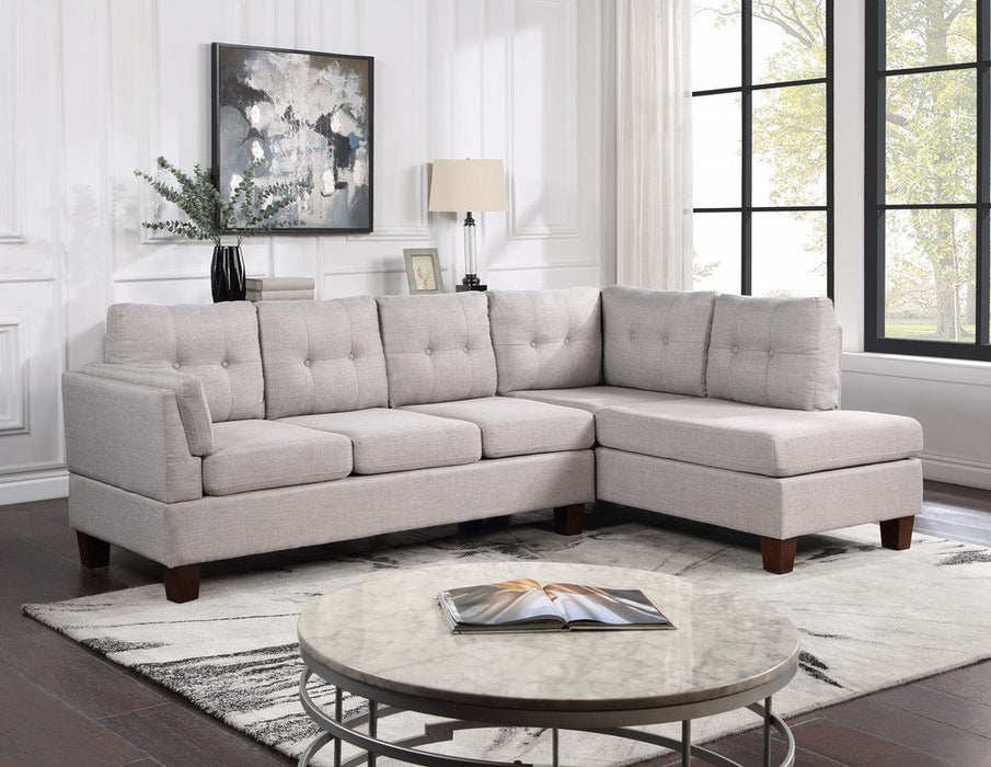 Dalia - Linen Modern Sectional Sofa With Right Facing Chaise