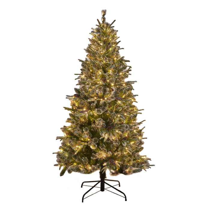 6ft  PE/PVC Christmas Tree with Metal Base - Green