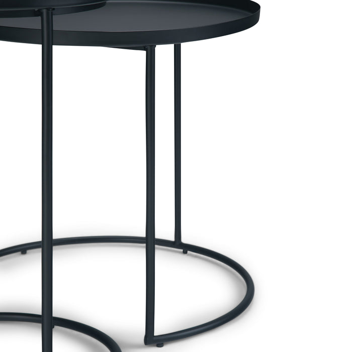 Monet - Metal 2 Pc Nesting Table - Black