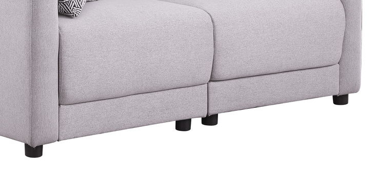 Penelope - Fabric Loveseat With Pillows - Light Gray