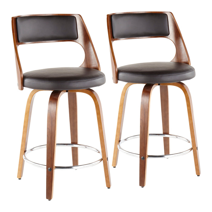 Cecina - Mid Century Modern Counter Stool With Swivel (Set of 2)