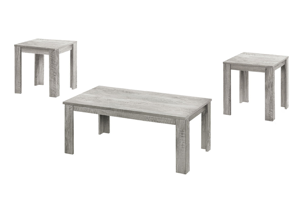 Table Set, Coffee, End, Side, Accent, Living Room Transitional (Set of 3) - Gray