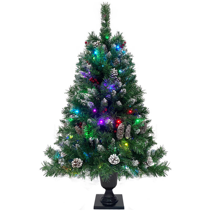 Pre-lit Christmas Tree 4-Piece Set - Dark Green