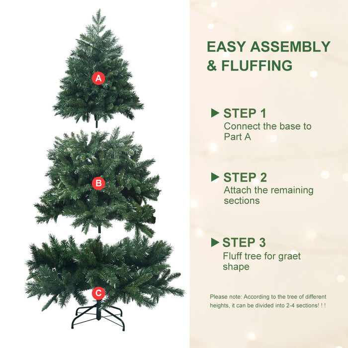 6FT PE/PVC Christmas tree - Mixed green