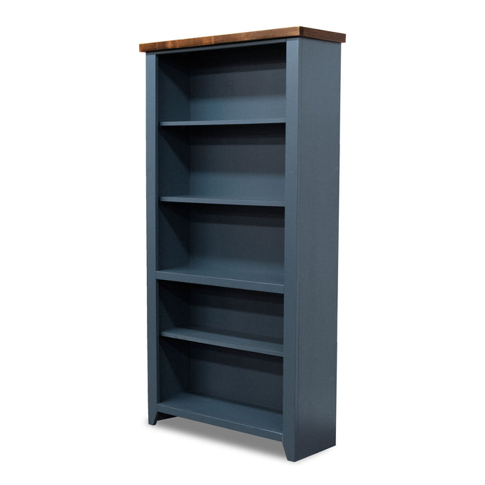 Nantucket - 72" High 5-Shelf Bookcase - Blue Denim And Whiskey