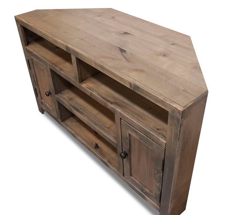 Joshua Creek - 52" Corner TV Stand For TVs Up To 55" - Barnwood