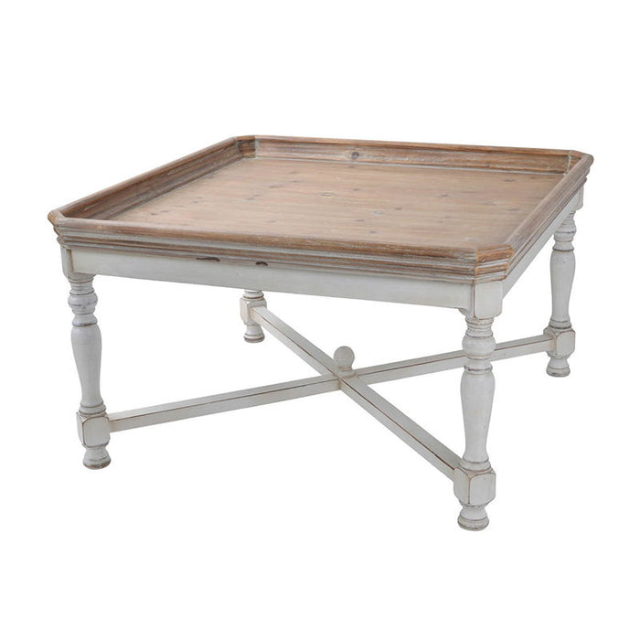 Square Alcott Table, French Countory Tray Table