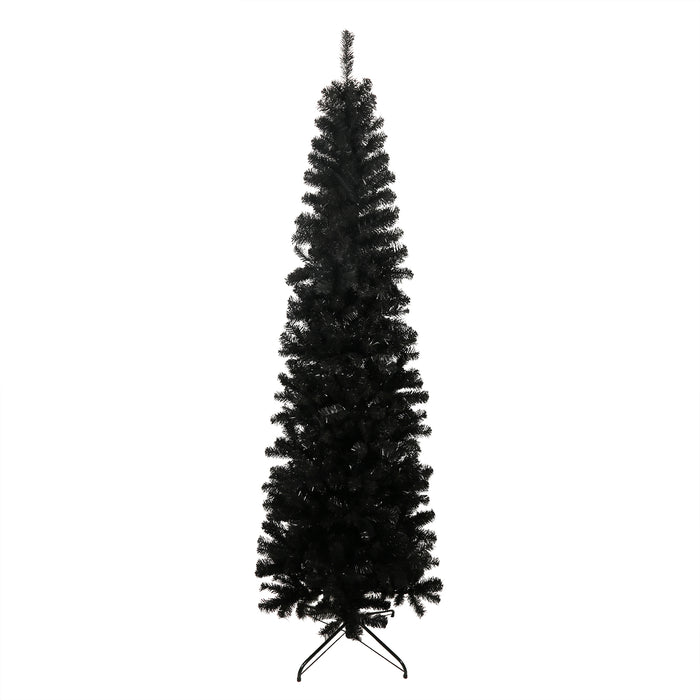 7.5FT Christmas Tree with Foldable Metal Stand - Black