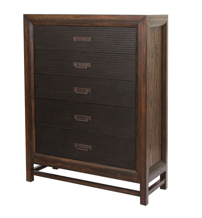 Branson - 5-Drawer Chest, Two-Tone - Brown