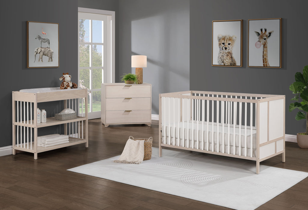 Pixie Finn - 3-in-1 Crib - Washed Natural/White