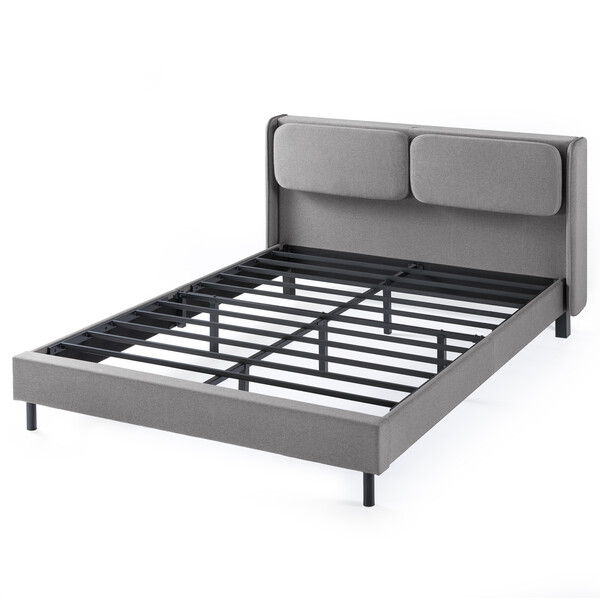 Upholstered Platform Bed With Reclining Headboard With USB