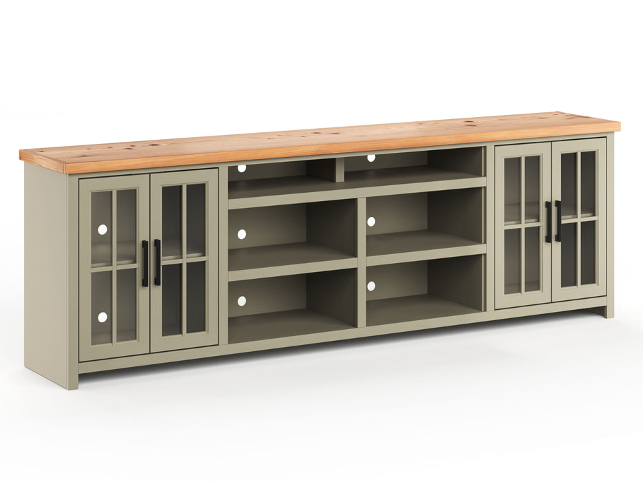 Vineyard - 96" TV Stand - Sage Green / Fruitwood