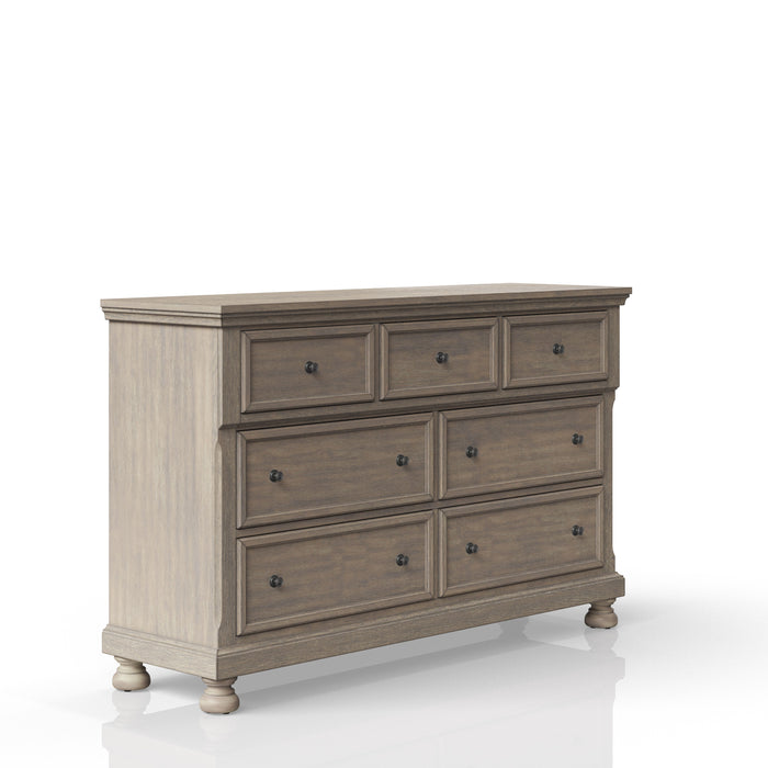 Seven Drawer Dresser - Antique Gray