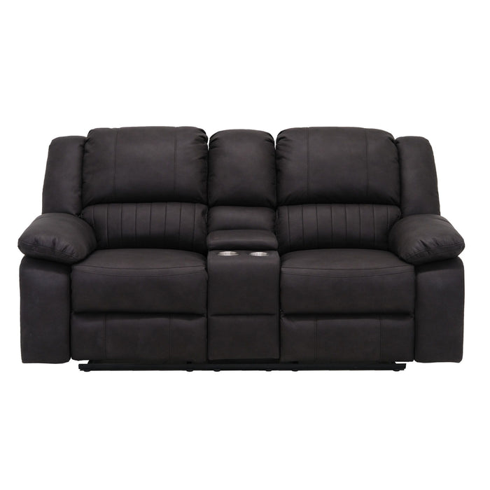 Marshall - Reclining Console Loveseat - Black