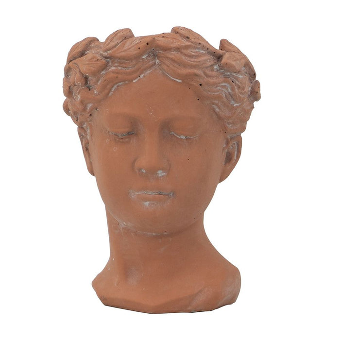 D6X9" Visage Head Bust Planter - Brown