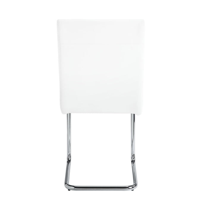 Palton - Synthetic Leather Side Chair (Set of 2) - Chrome / White