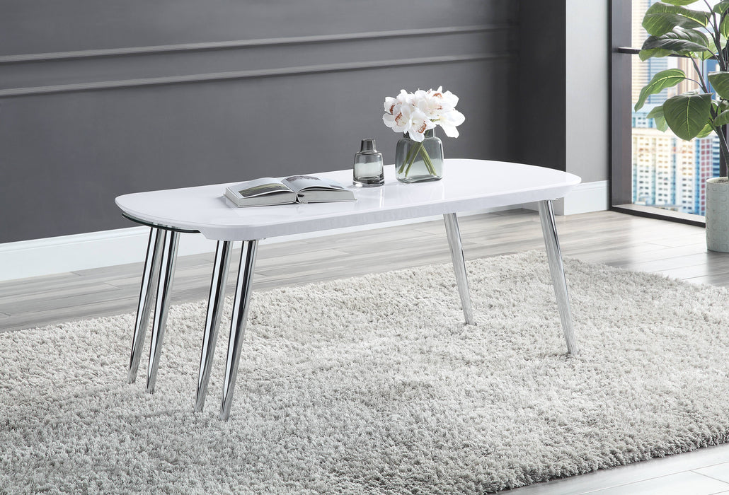 Patina - Coffee Table - White / Chrome