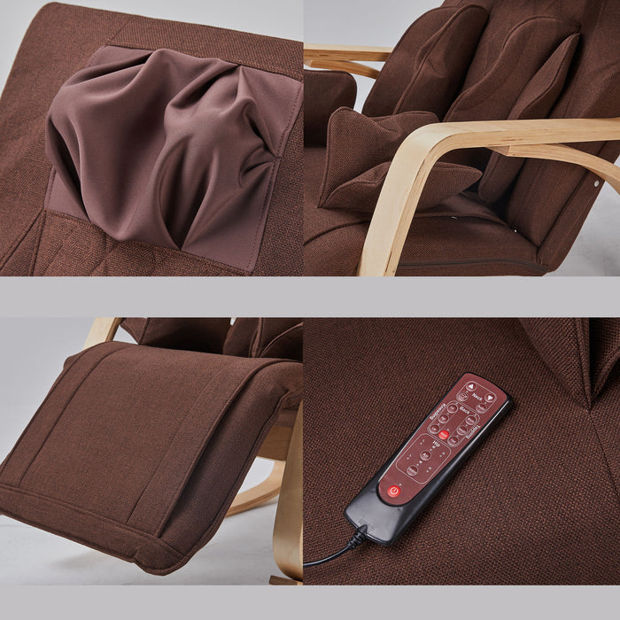 Full Massage Function Air Pressure Comfortable Relax Rocking Chair, Lounge Chair Relax Chair With Cushion - Brown