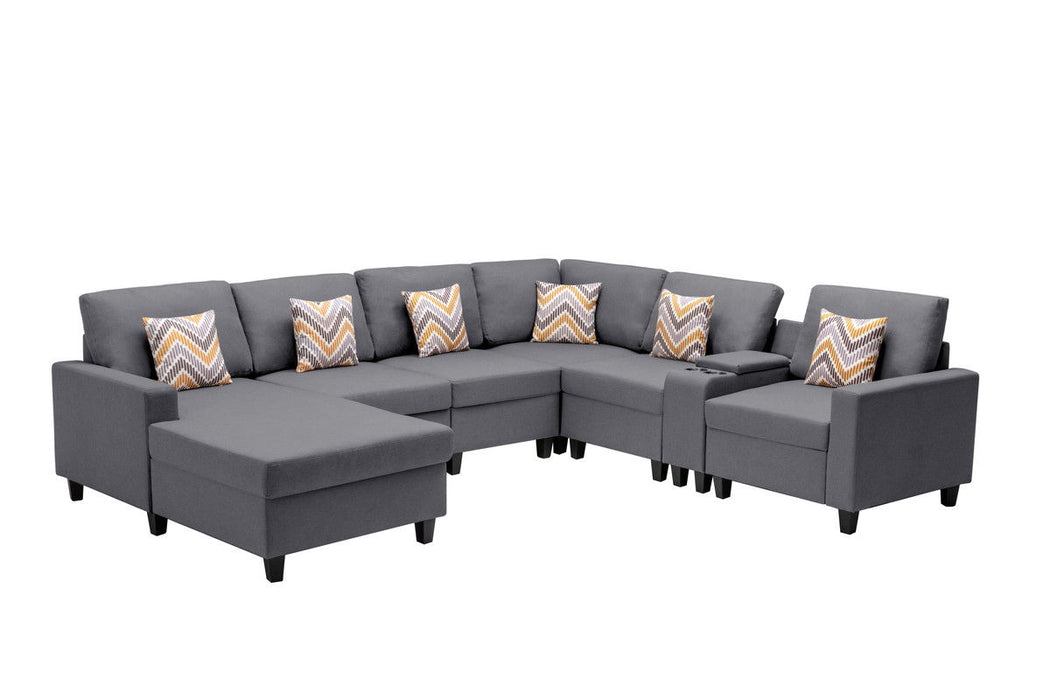 Nolan - 7 Piece Sectional Sofa With Pillows And Interchangeable Legs