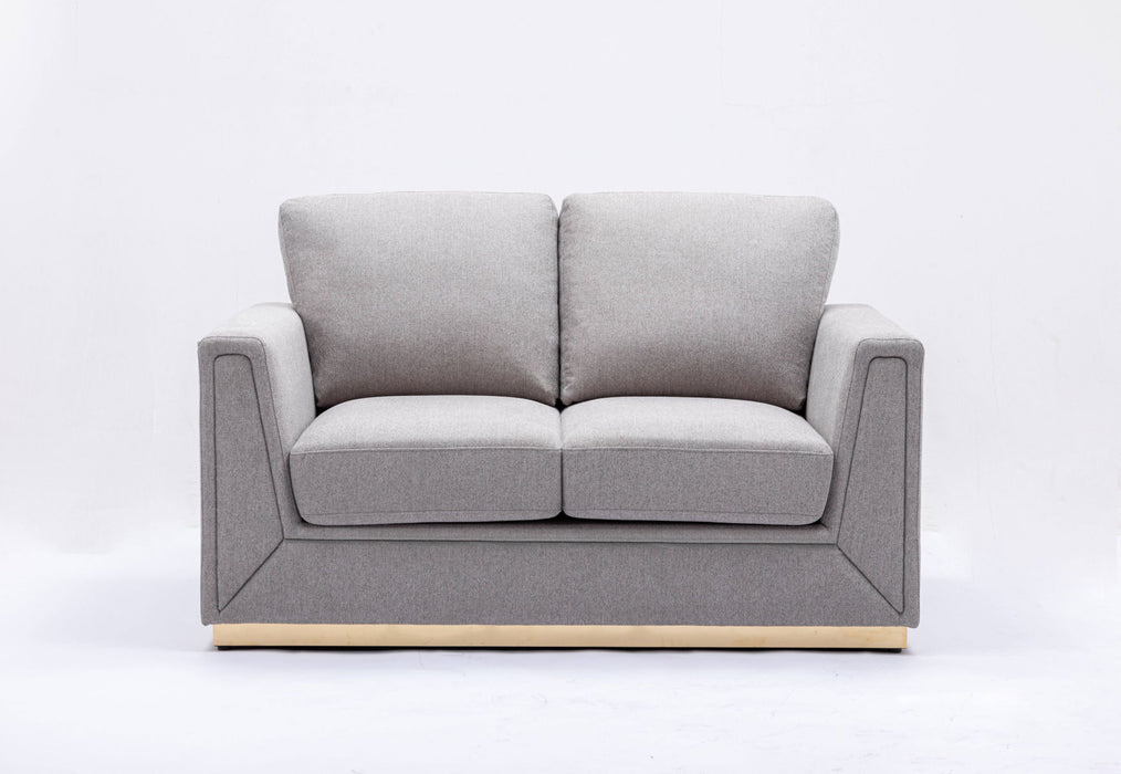 Valin - Linen Loveseat For Living Room - Gray