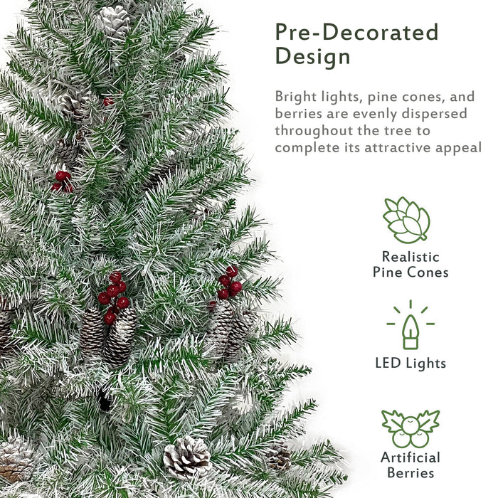 Pre-lit Christmas Tree 4-Piece Set - Retro White