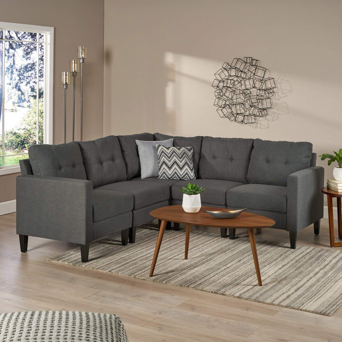 5 Piece Upholstered Sectional