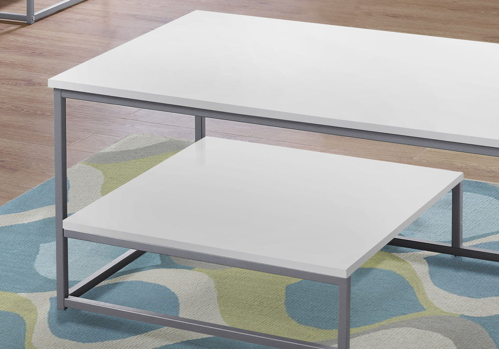 Table Set, Coffee, End, Side, Accent, Living Room, Contemporary & Modern (Set of 3) - White