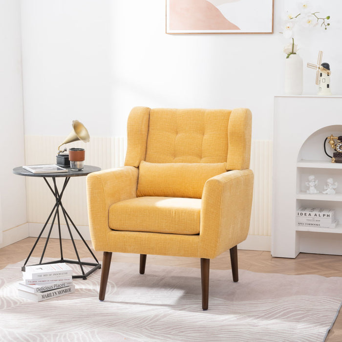 Modern Accent Chair Upholstered Foam Filled Living Room Chairs Comfy Reading Chair Mid-Century Modern Chair With Chenille Fabric Lounge Arm Chairs Armchair For Living Room Bedroom