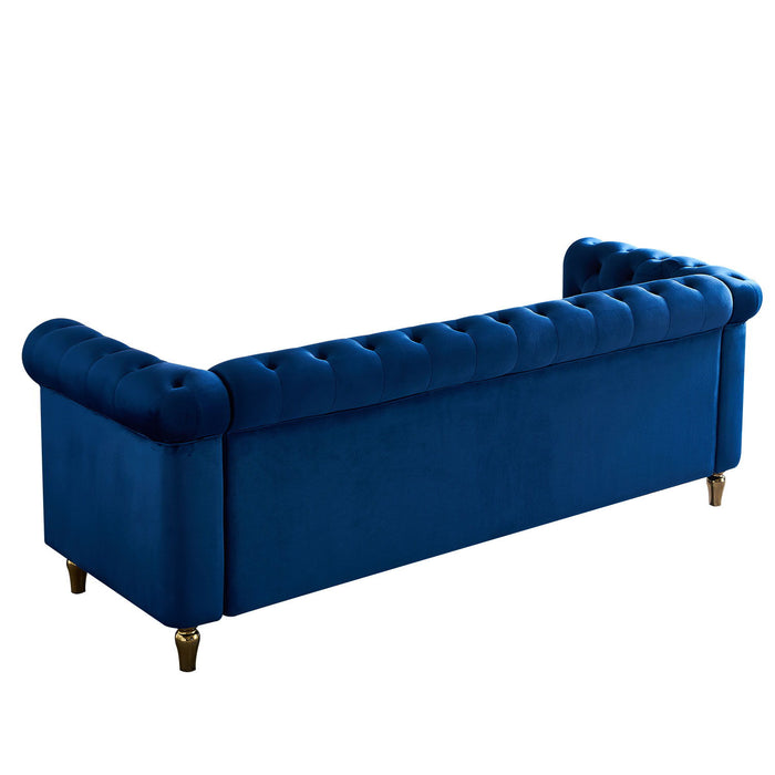 Chesterfield - Velvet Sofa 84.65" For Living Room