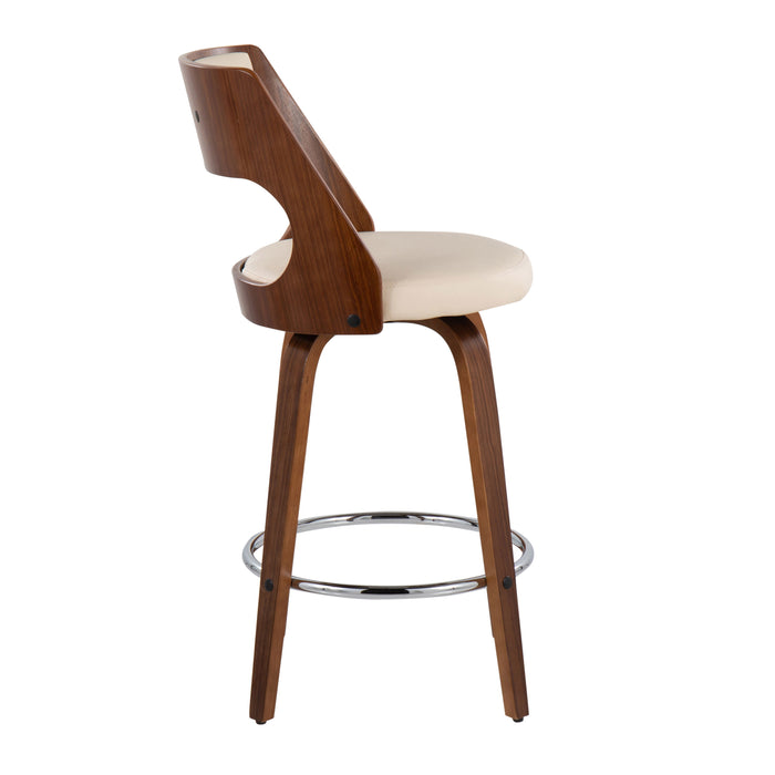 Cecina - Mid Century Modern Counter Stool With Swivel (Set of 2)