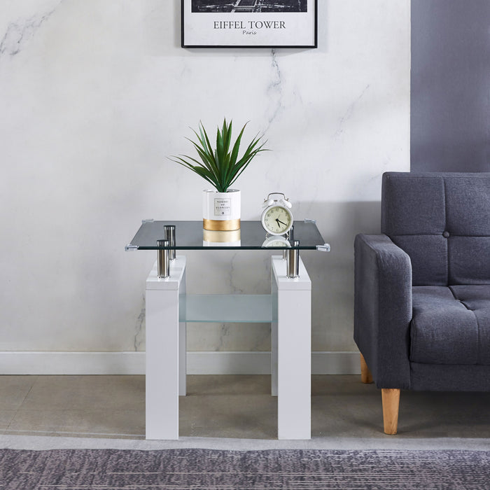 Clear Glass Top Side Table, End Table, Modern Design For Home