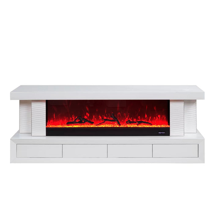 Spencer - TV Stand With Fireplace And Speaker - White