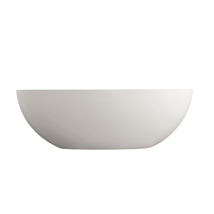 65.2" Freestanding Solid Surface Soaking Bathtub For Bathroom - Matte White