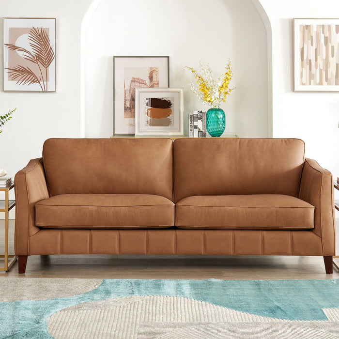 Aria - Top Grain Leather Sofa Couch - Brown