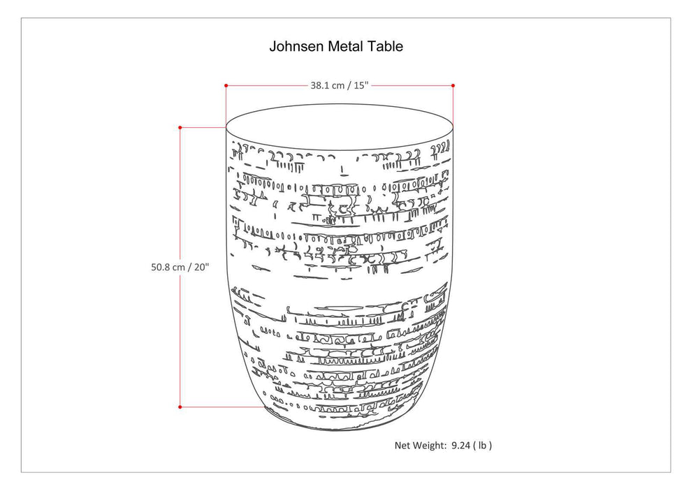 Johnsen - Large Metal Accent Table