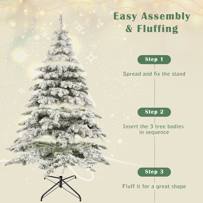 7.5ft PVC Christmas Tree with LED Lights and Bendable Branches - Green