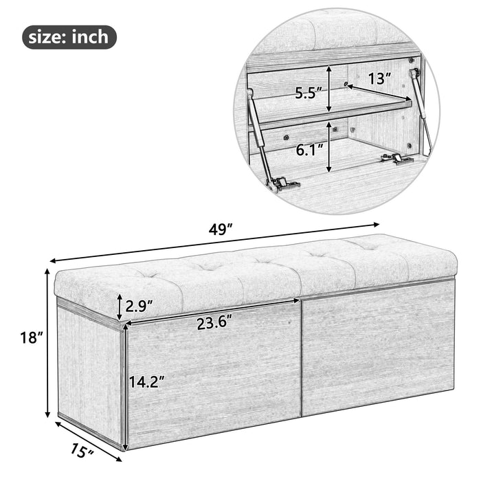 Shoe Storage Bench Entryway Shoe Cabinet Storage Ottoman With Padded Seat Cushion And Double Doors For Entryway, Hallway And Bedroom