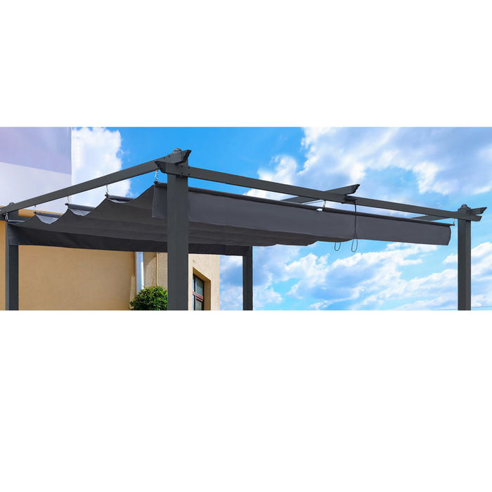 Replacement Canopy Top Cover Fabric For Outdoor Patio Retractable Pergola Sun-Shelter Canopy