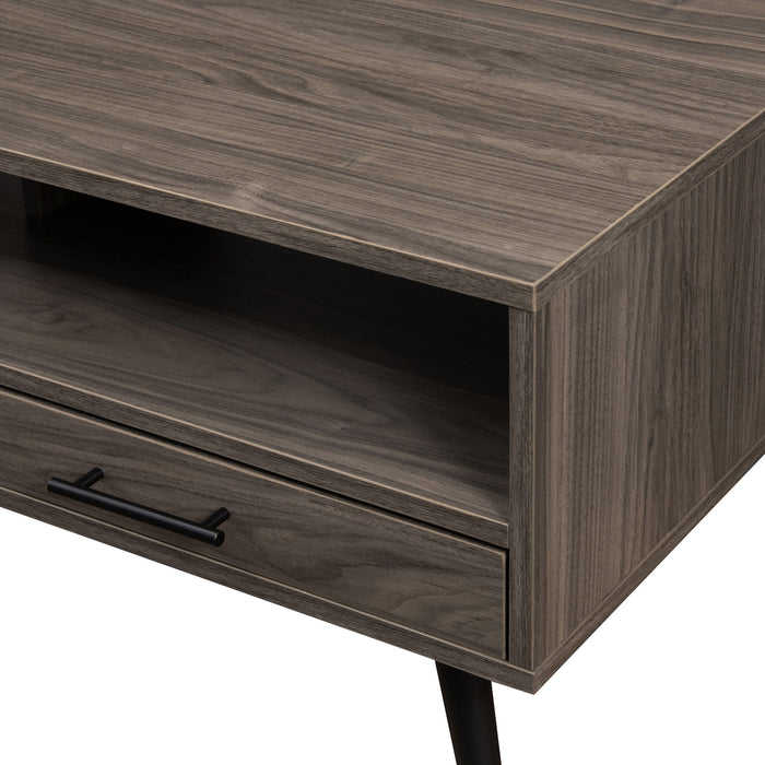 Contemporary 2 Drawer Low Coffee Table - Slate Gray