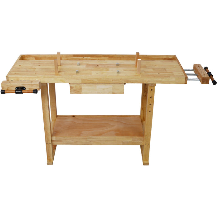 55" Wood Workbench For Garage Workshop And Home - Natural