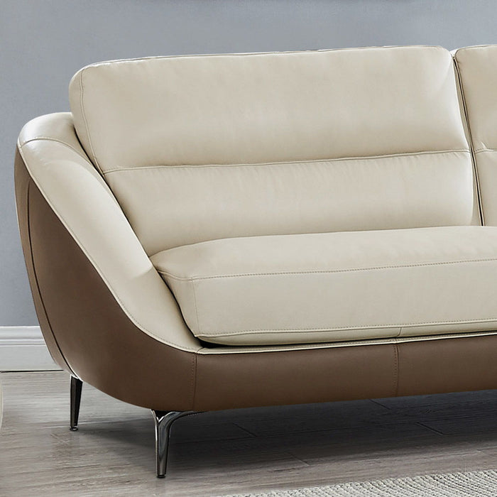 Makena - Leather Sofa - Beige