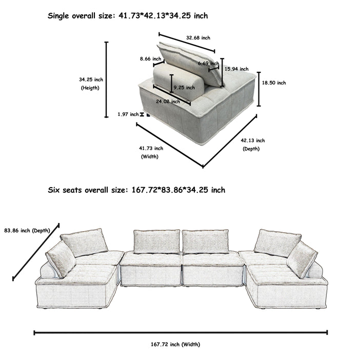 Luxury L-Shaped Modular Sofa With Hidden Legs, Adjustable Cushions, And Spring Seats - Perfect For Modern Living Room