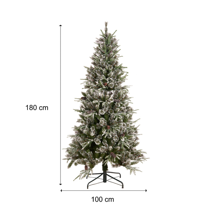 6ft  PE/PVC Christmas Tree with Metal Base - Green