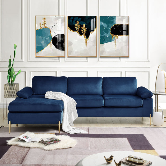 Shannon - Velvet Sectional Sofa With Chaise