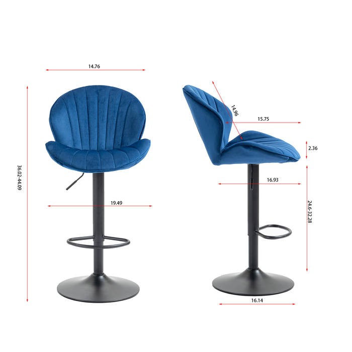 Bar Stools Set of 2 - Blue