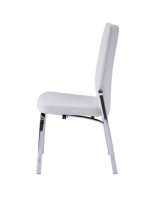 Noralie - Side Chair (Set of 2) - White / Silver