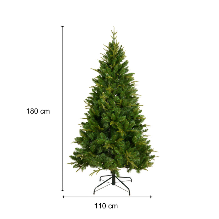 6-FT PVC Christmas Tree with 1079 Tips,260LED - Green