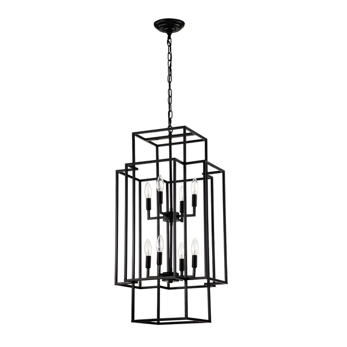 8 Light Lantern Chandelier Lighting, Entryway Chandeliers For High Ceilings, Chandeliers For Dining Room, Foyer, Entry, Staircase, Hallway, Height Adjustable (E12 Bulbs Not Included)